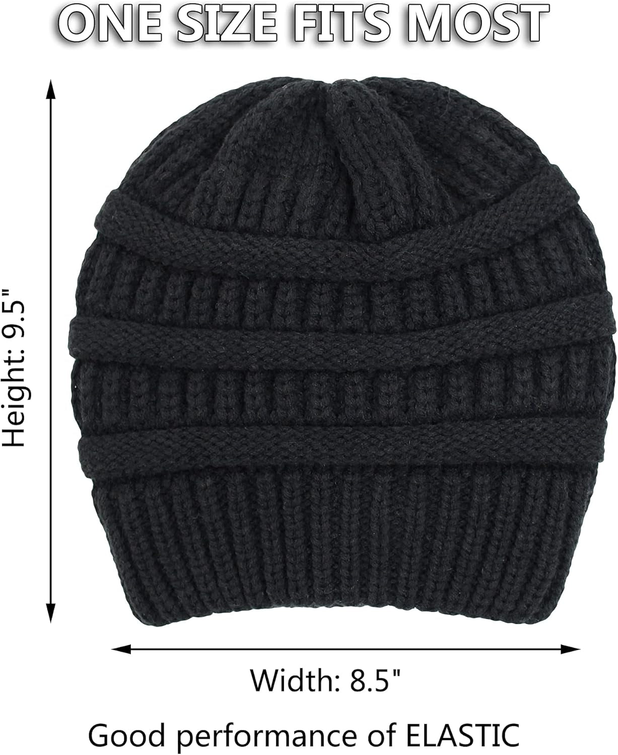 Womens Winter Warm Knitted Hat Satin Silk Lined Cable Knit Beanie Chunky Slouchy Skull Cap