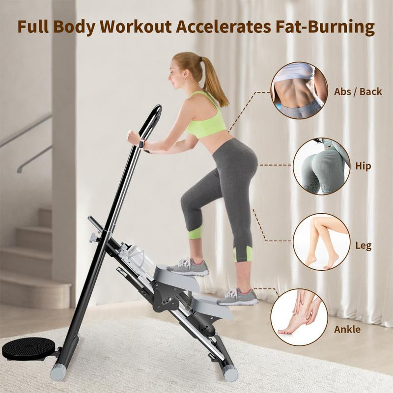 【#Outdoorfun】Over SELF Vertical Climber Exercise Stair Stepper with Handlebar for Full-Body Workout Compact Cardio Climber Exercise Machine Vertical Climber for Home Gym Full Body Workout 220Lbs Weight Capacity
