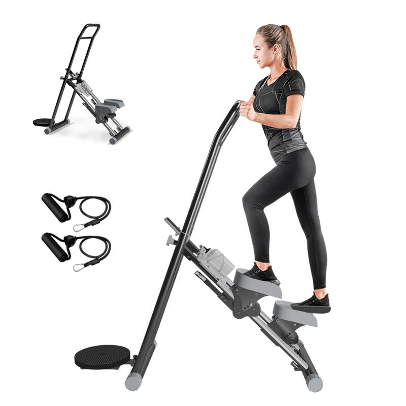【#Outdoorfun】Over SELF Vertical Climber Exercise Stair Stepper with Handlebar for Full-Body Workout Compact Cardio Climber Exercise Machine Vertical Climber for Home Gym Full Body Workout 220Lbs Weight Capacity