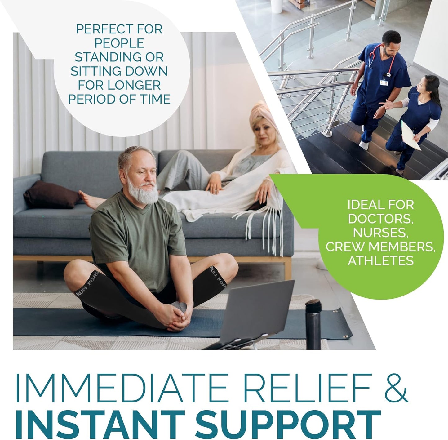 Compression Socks for Men & Women 20-30Mmhg Medical Grade Graduated Stockings