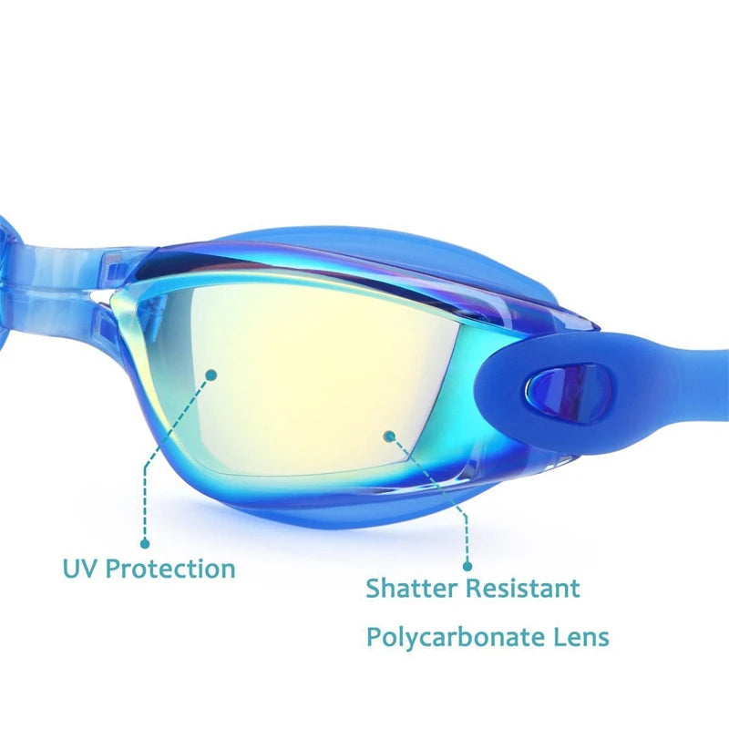 Swimming Goggles for Men Women Swim Glasses Anti-Fog UV Protection Waterproof Silicone Adjustable Adults Pool Diving Eyewear