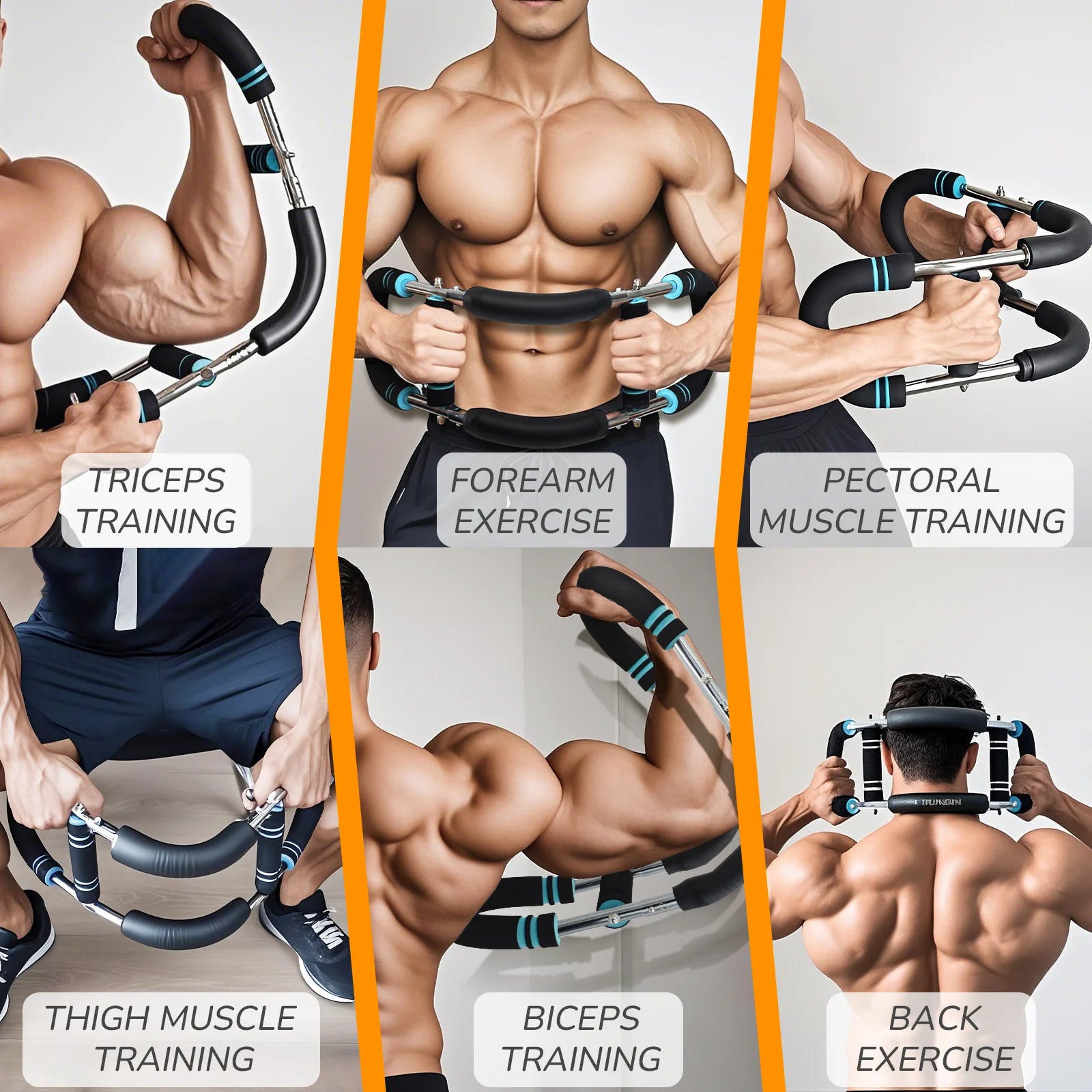 2025 New Twister Arm Trainer, Twister Arm Exerciser Adjustable Chest Expander Portable Power Twister Bar Muscular Strength Enhancer Thigh Master Trainer Men Upper Body Strength Home Fitness